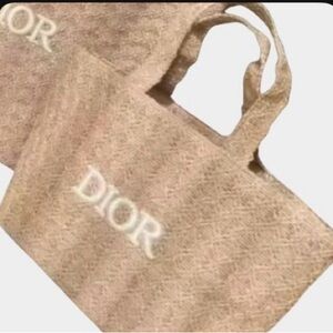 Dior Beige Textured Tote Bag